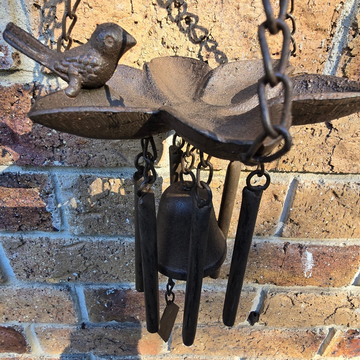 48cm Cast Iron Bird Feeder Chime With Bell