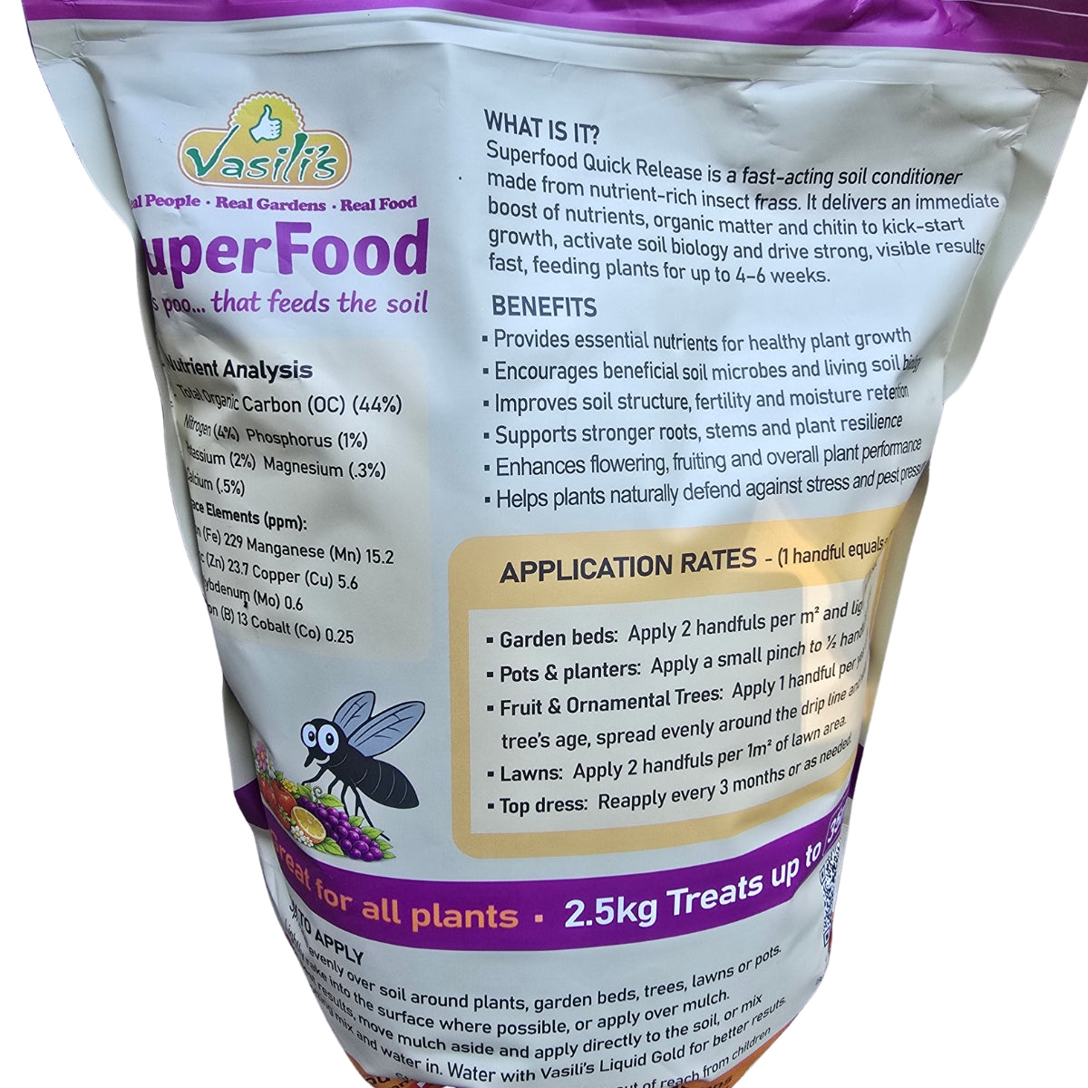 Vasilis Superfood Organic Fertiliser | Soldier Fly Frass Fertiliser & Soil Booster