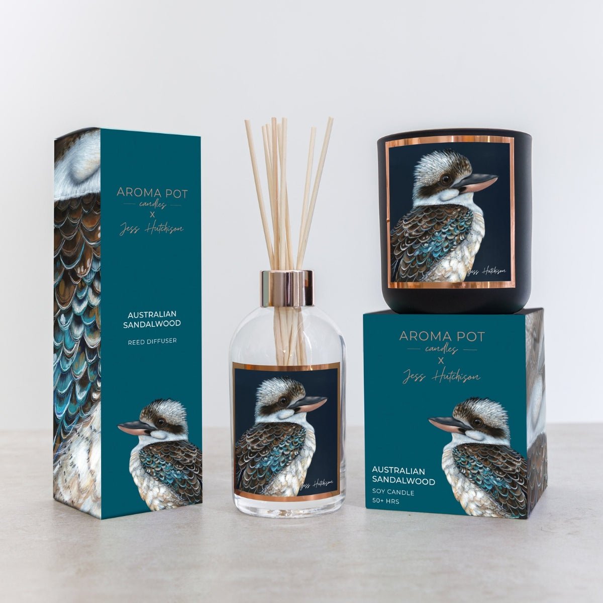 50+Hrs Soy Candle & 200ml Reed Diffuser - Australian Sandalwood - Oldboy&