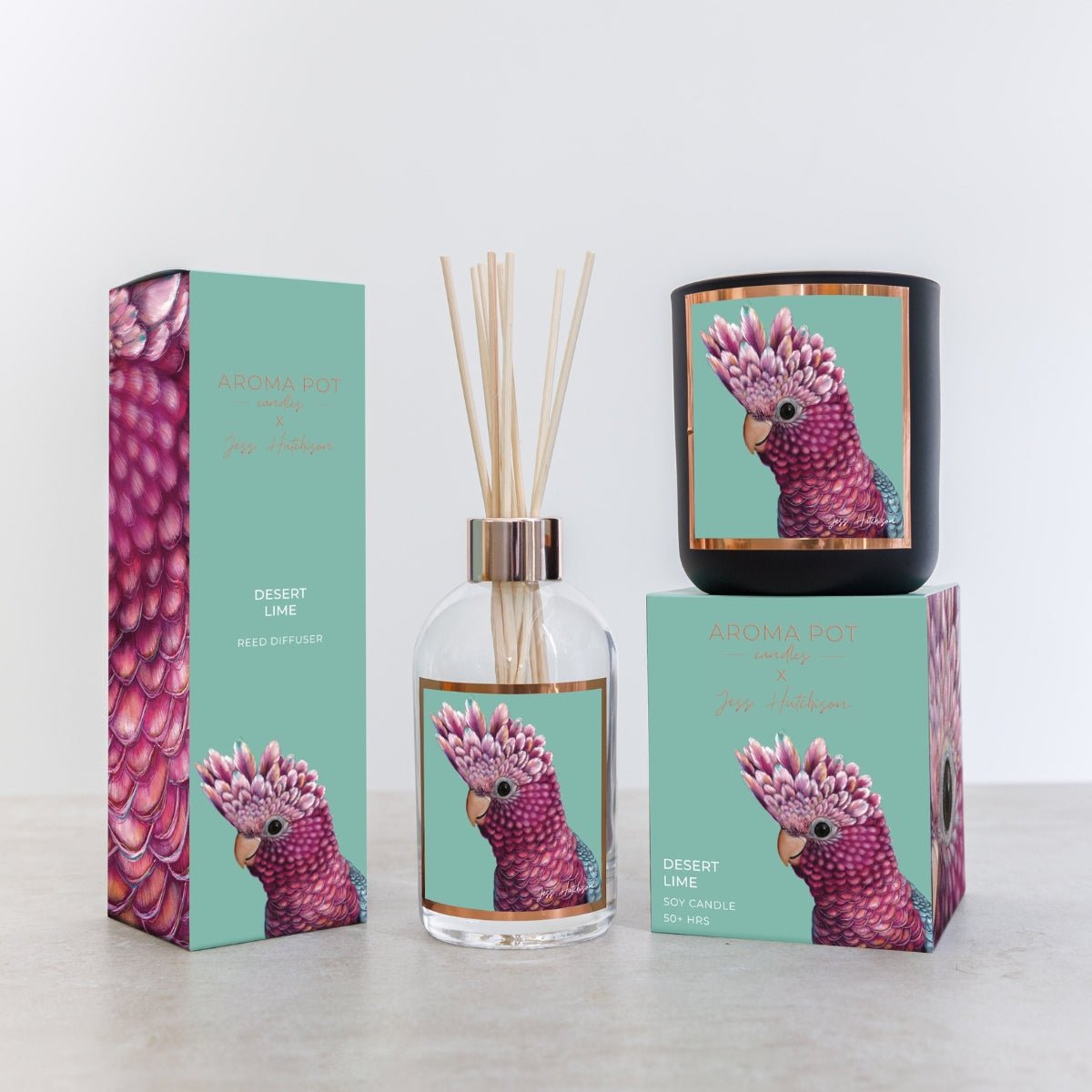 50+Hrs Soy Candle & 200ml Reed Diffuser - Desert Lime - Oldboy&