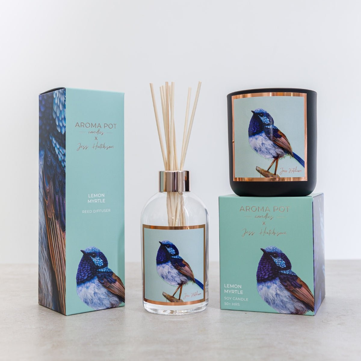 50+Hrs Soy Candle & 200ml Reed Diffuser - Lemon Myrtle - Oldboy&