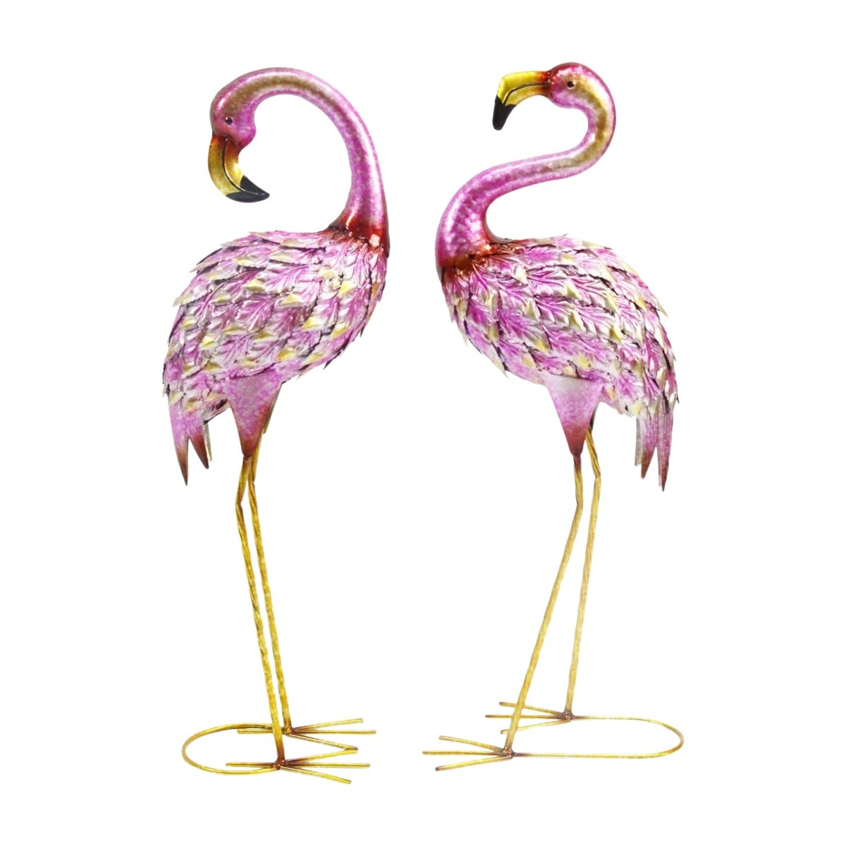 63cm Pink & Gold Garden Flamingo 2 Asstd - Oldboy&