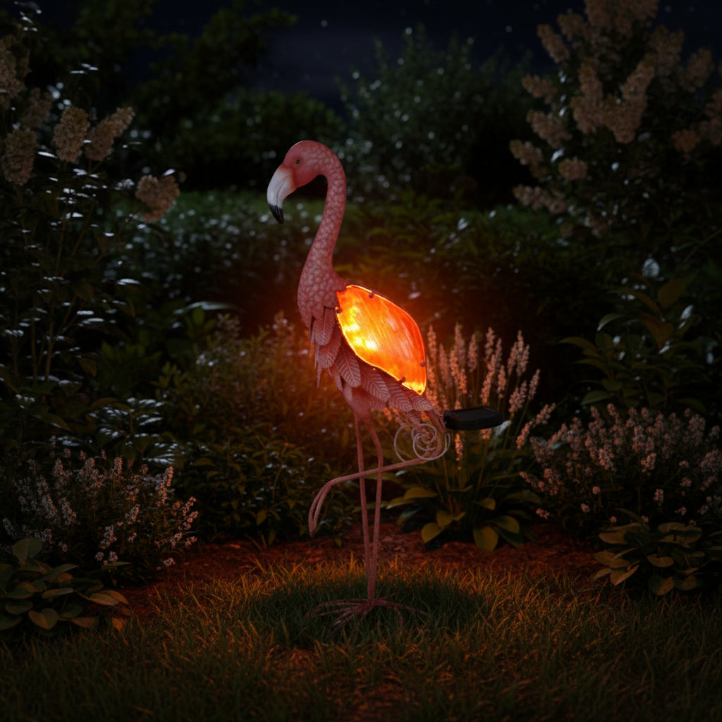 73cm Pink Flamingo with Solar Garden Light - Oldboy&