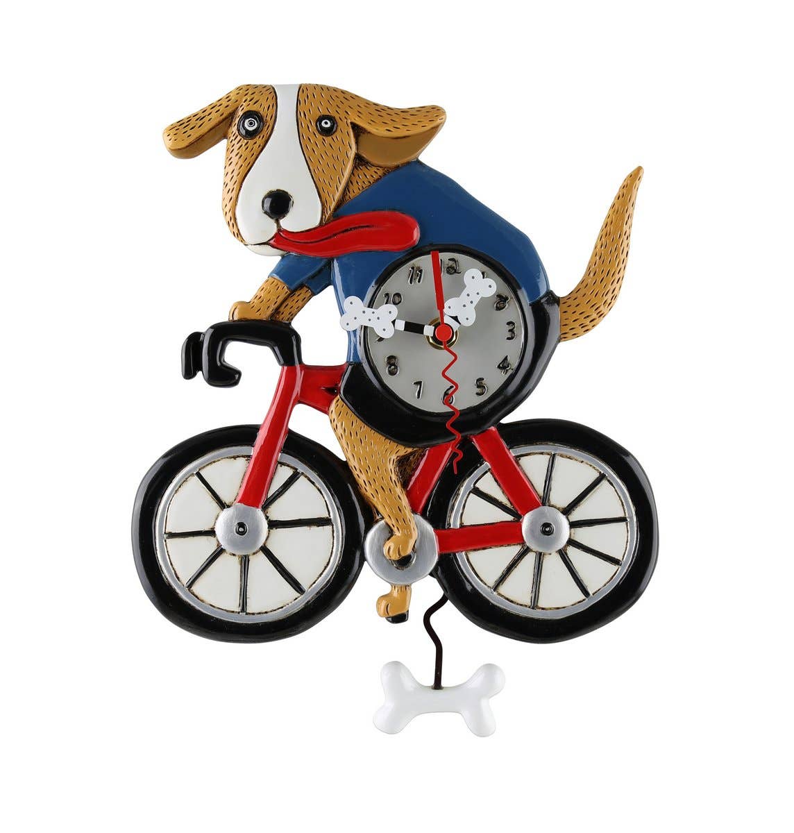 "Bicycle Dog" Clock | Unique Hand - Painted Clock With Pendulum - Oldboy&