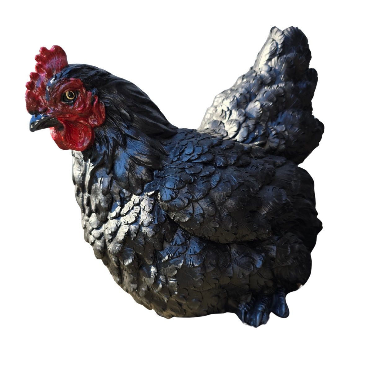 Black Chicken Hen Garden Ornament - 26cm - Oldboy&