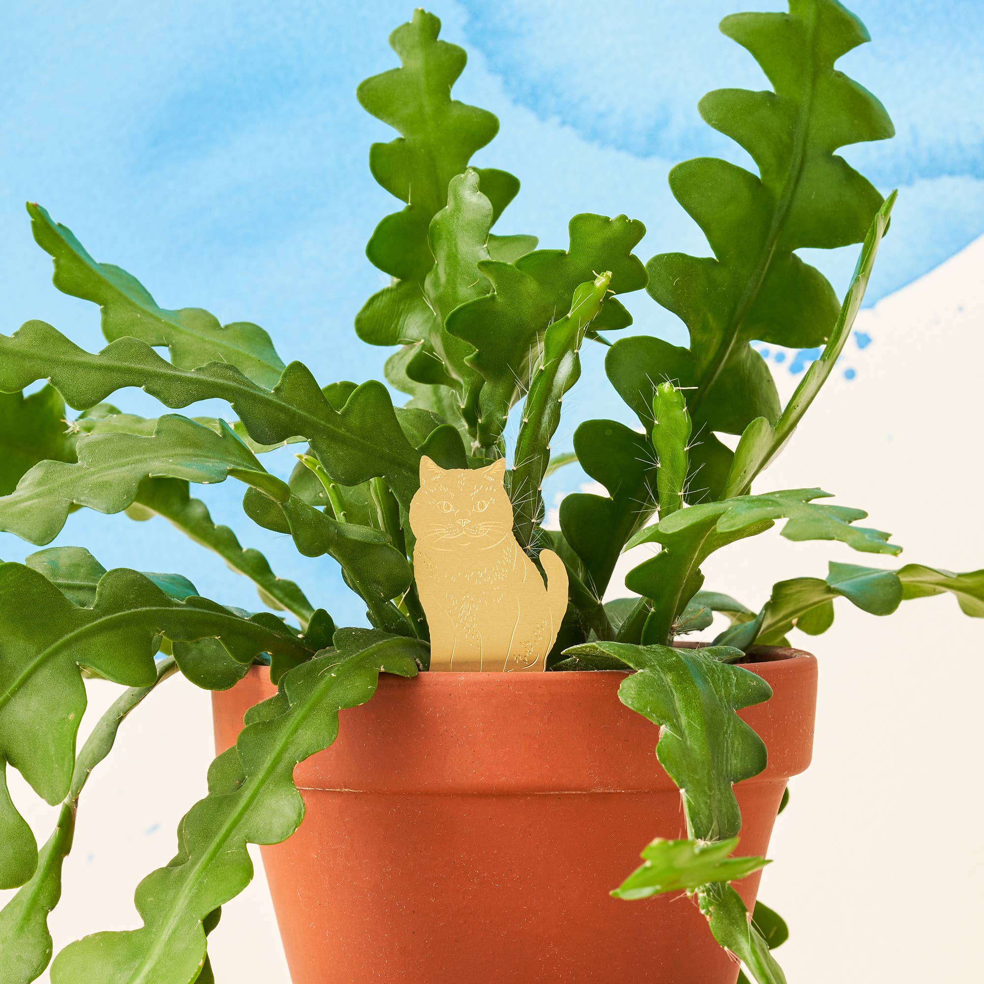 Cat Plant Animal – Brass Houseplant & Pot Decoration - Oldboy&