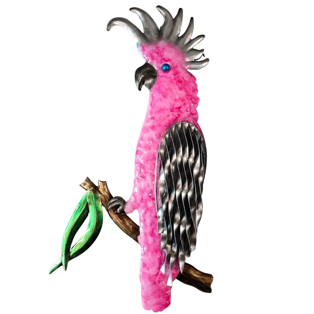 Galah Metal Wall Art 42cm | Pink Australian Bird with 3D Wing Detail - Oldboy&