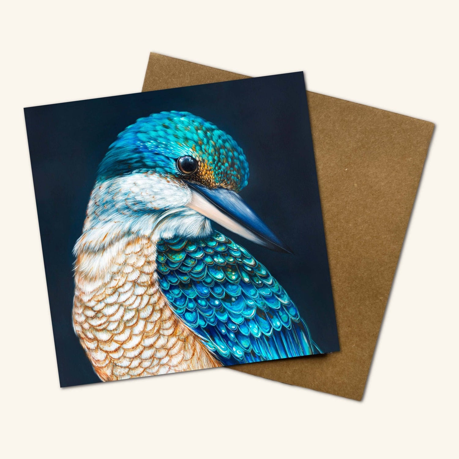 Kingsley the Sacred Kingfisher Greeting Card - Oldboy&