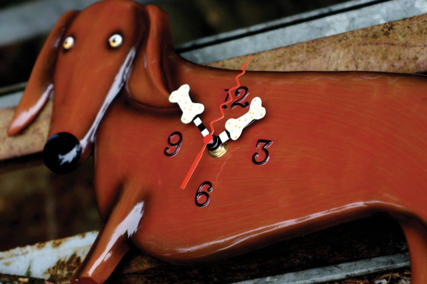 "Oscar" Dachshund Clock | Hand - Painted Nature - Inspired Wall Clock - Oldboy&