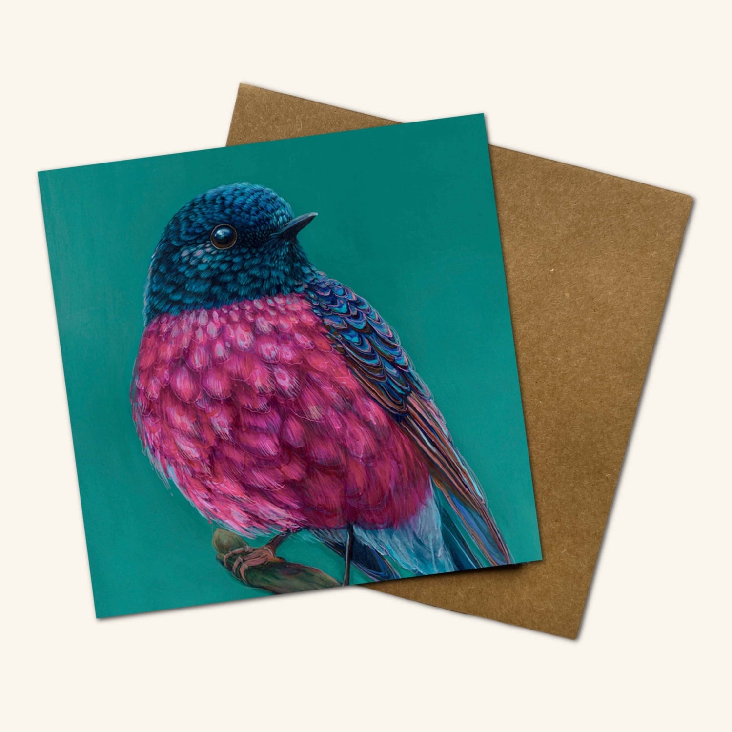 Roy the Pink Robin Greeting Card - Oldboy&