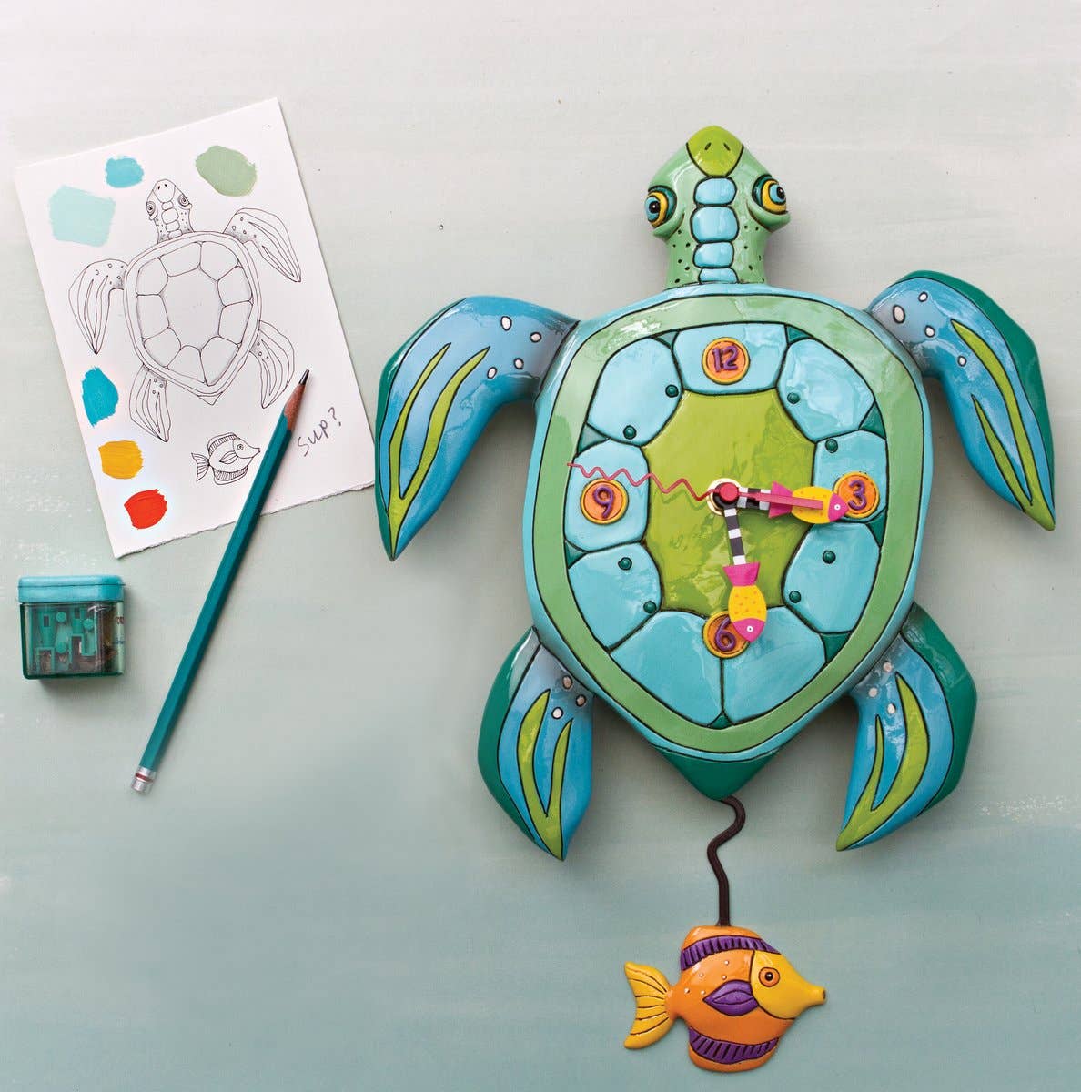 "Sup Dude?" Clock | Hand - Painted Nature - Inspired Wall Clock - Oldboy&
