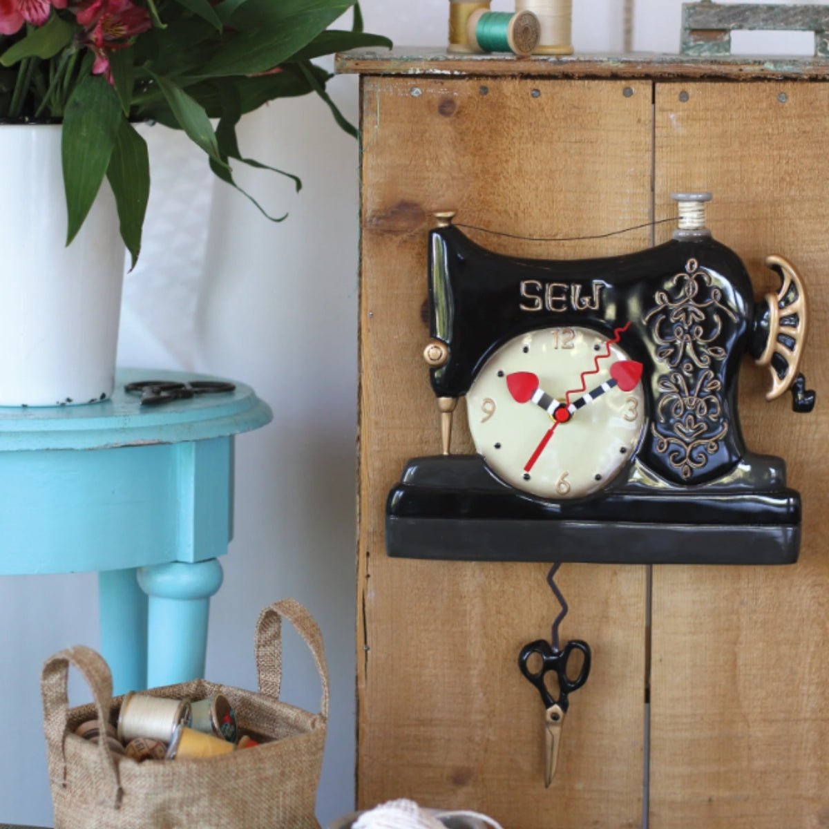 Vintage Stitch Clock | Sewing Room Wall Clock - Oldboy&