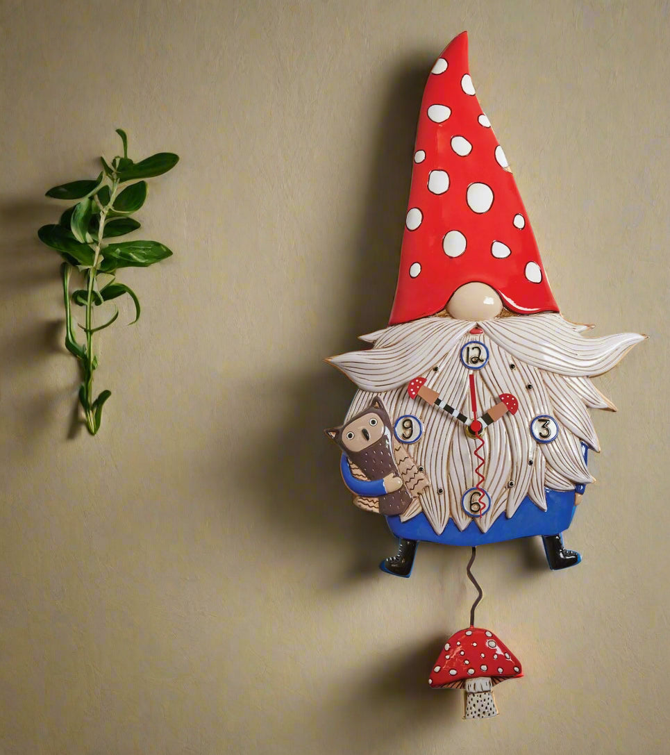 Wren the Gnome Clock | Hand - Painted Nature - Inspired Wall Clock - Oldboy&