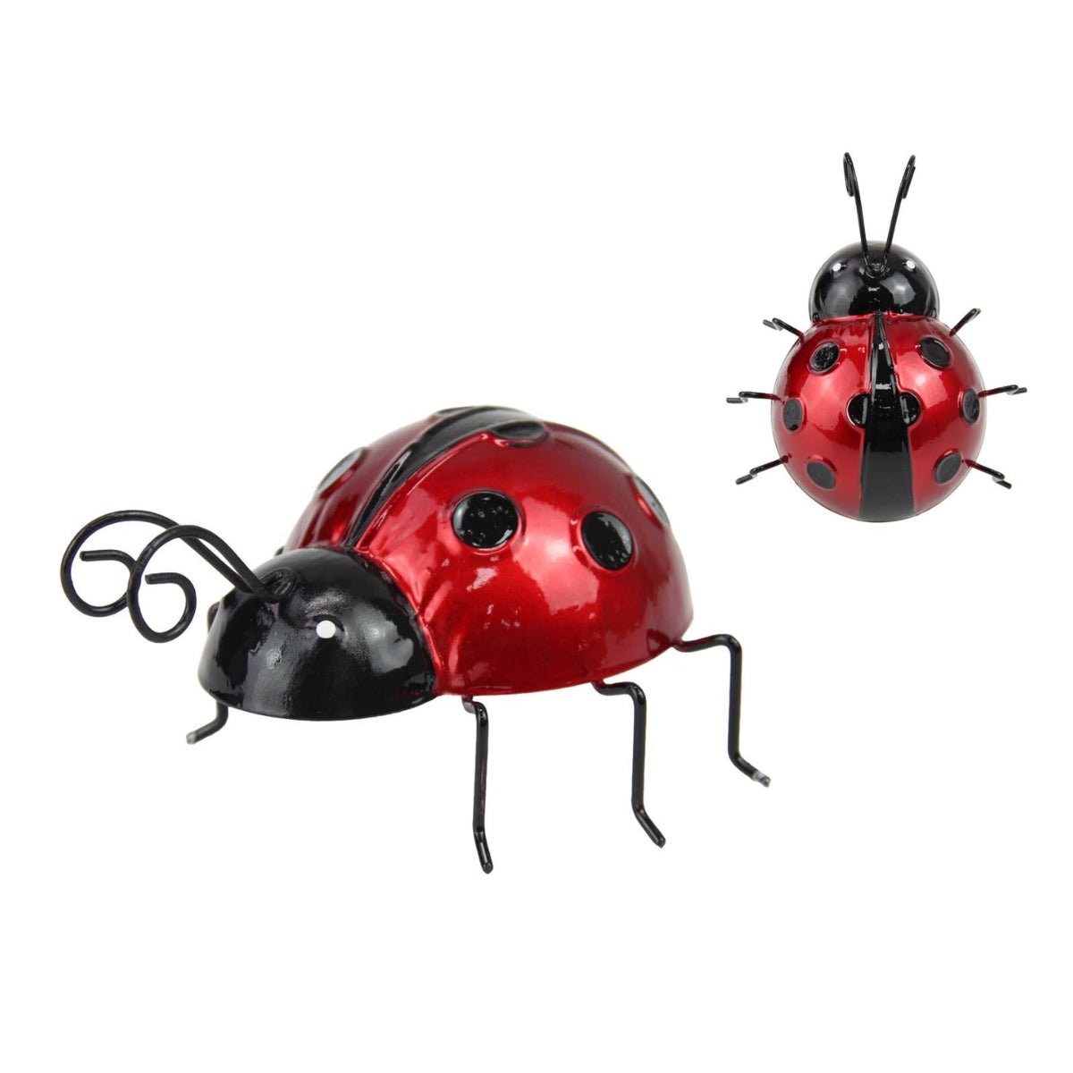 12cm Red Metal Lady Bug Garden Ornament - Oldboy&