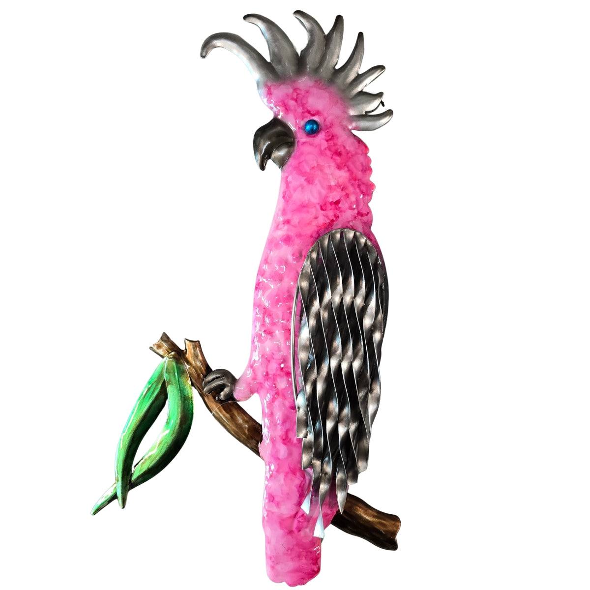 Galah Metal Wall Art 42cm | Pink Australian Bird with 3D Wing Detail