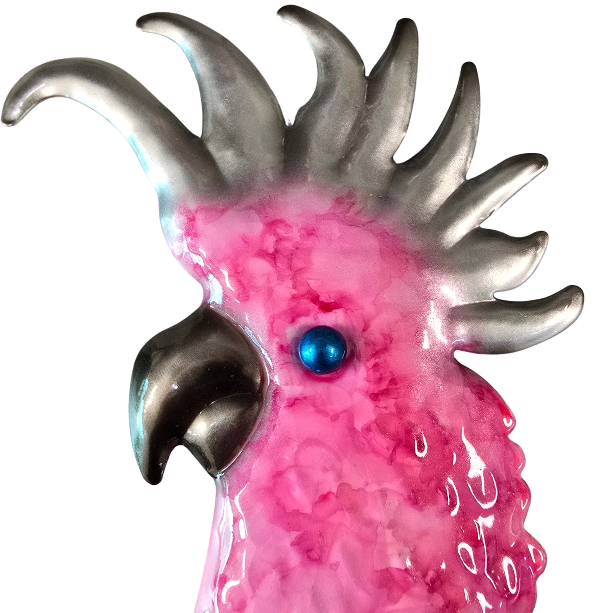 Galah Metal Wall Art 42cm | Pink Australian Bird with 3D Wing Detail