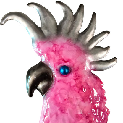 Galah Metal Wall Art 42cm | Pink Australian Bird with 3D Wing Detail