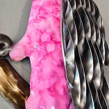 Galah Metal Wall Art 42cm | Pink Australian Bird with 3D Wing Detail