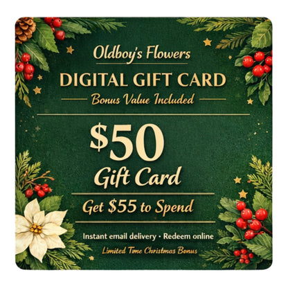 Oldboy’s Flowers Digital Gift Card – Bonus Value Included