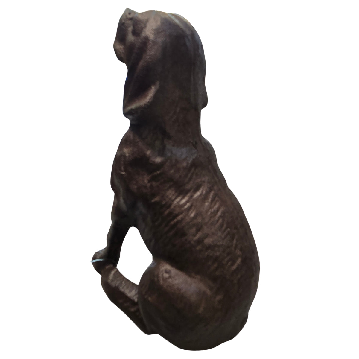 Cast Iron Sitting Dog Ornament 15.8cm | Labrador-Style Rustic Décor
