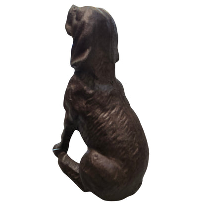 Cast Iron Sitting Dog Ornament 15.8cm | Labrador-Style Rustic Décor