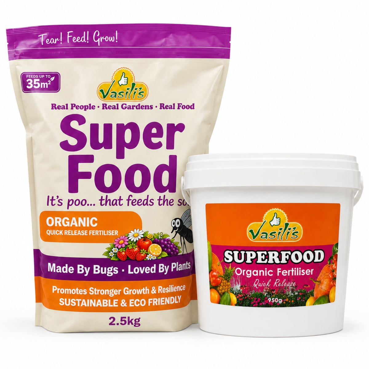 Vasilis Superfood Organic Fertiliser | Soldier Fly Frass Fertiliser &amp; Soil Booster