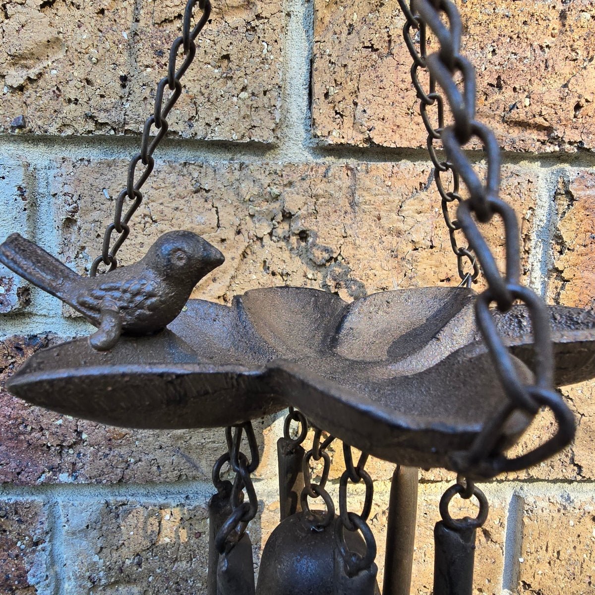 48cm Cast Iron Bird Feeder Chime With Bell - Oldboy&