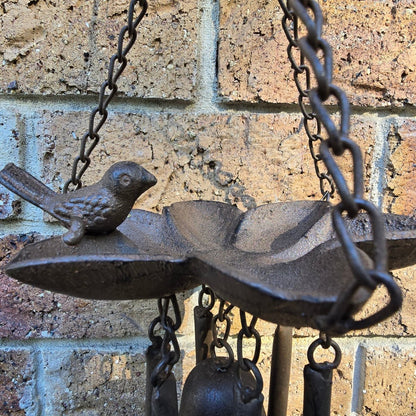 48cm Cast Iron Bird Feeder Chime With Bell - Oldboy&