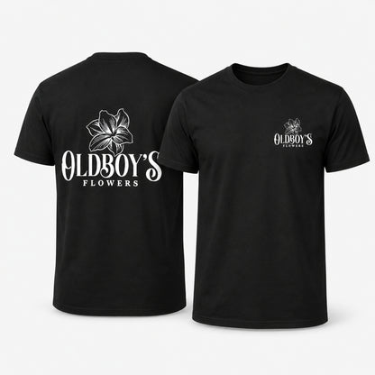 Oldboy’s Flowers Logo T-Shirt | Black Gildan Softstyle Midweight Tee