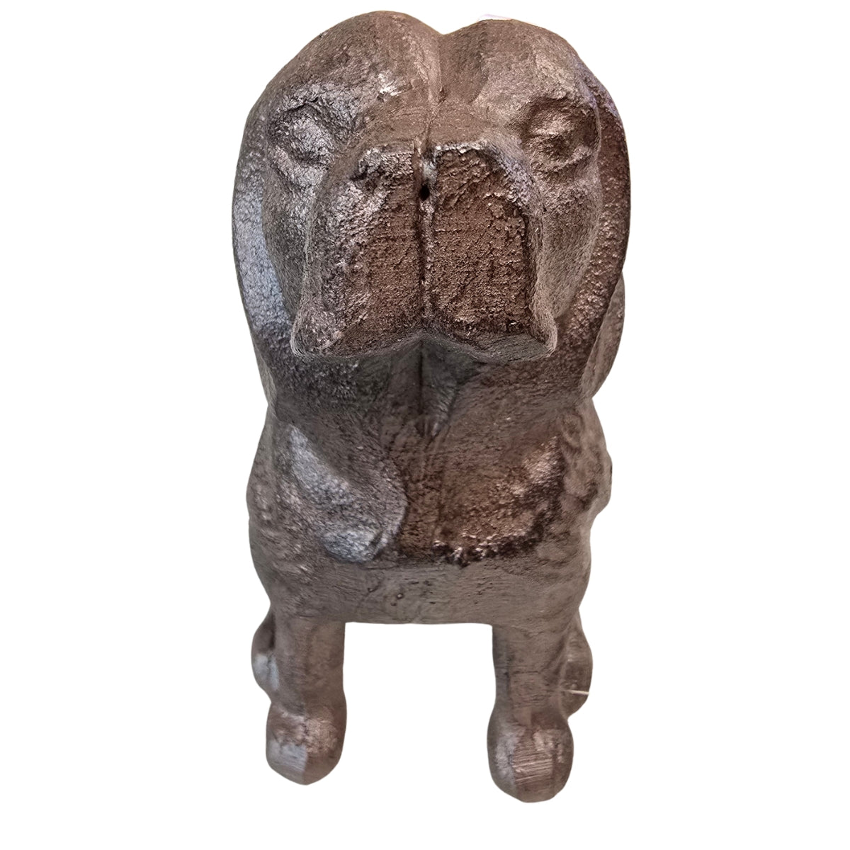 Cast Iron Sitting Dog Ornament 15.8cm | Labrador-Style Rustic Décor