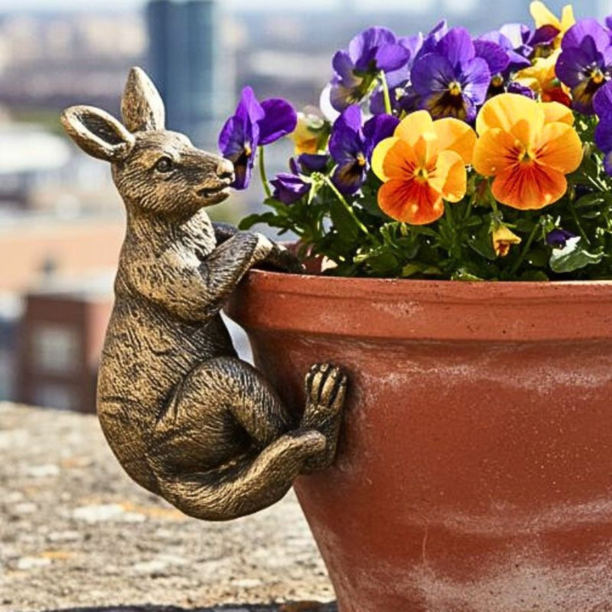 Polyresin Kangaroo Pot Hanger 10cm | Australian Animal Planter Decoration