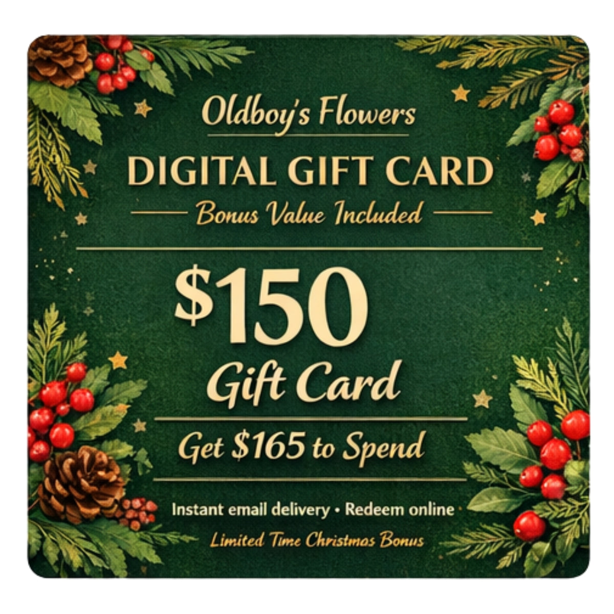 Oldboy’s Flowers Digital Gift Card – Bonus Value Included