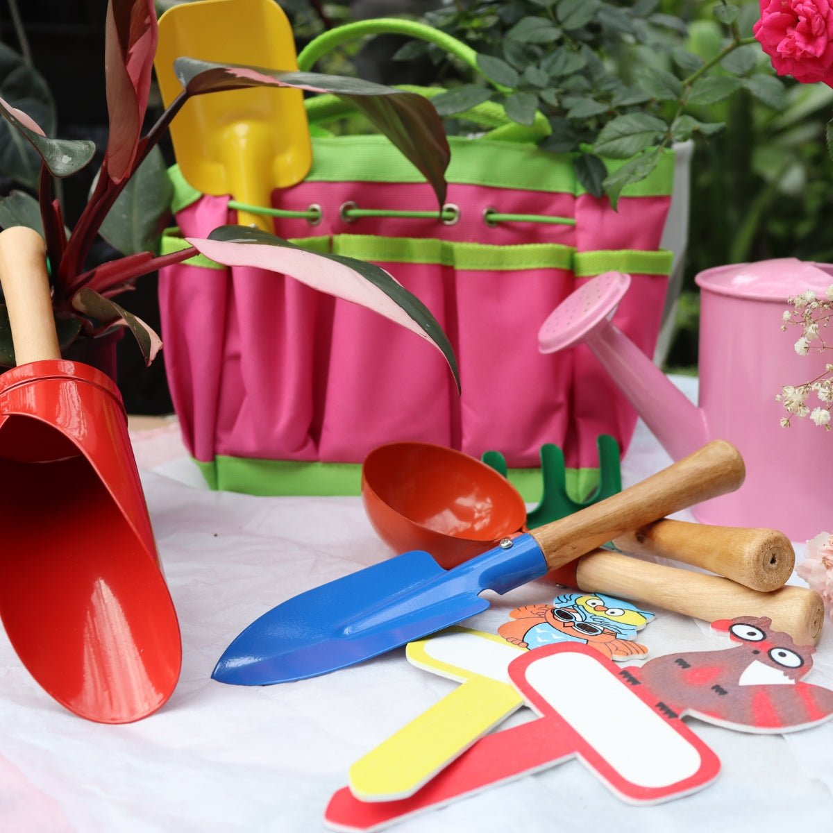 8 Piece Kids Tool Set With Bag - Pink - Oldboy&