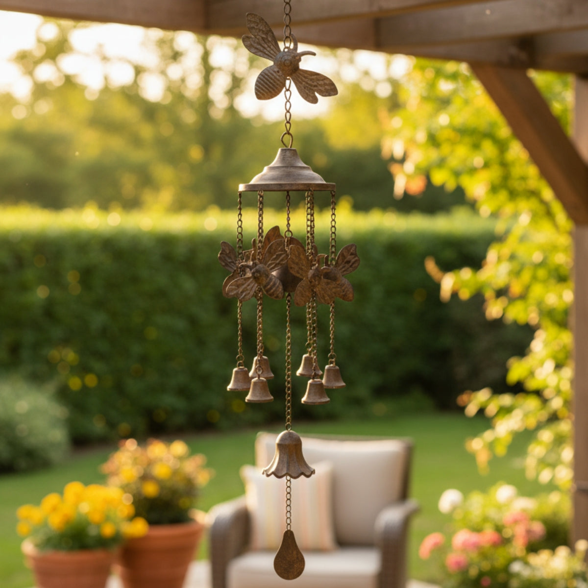 85cm Cast Iron Bee Wind Chime
