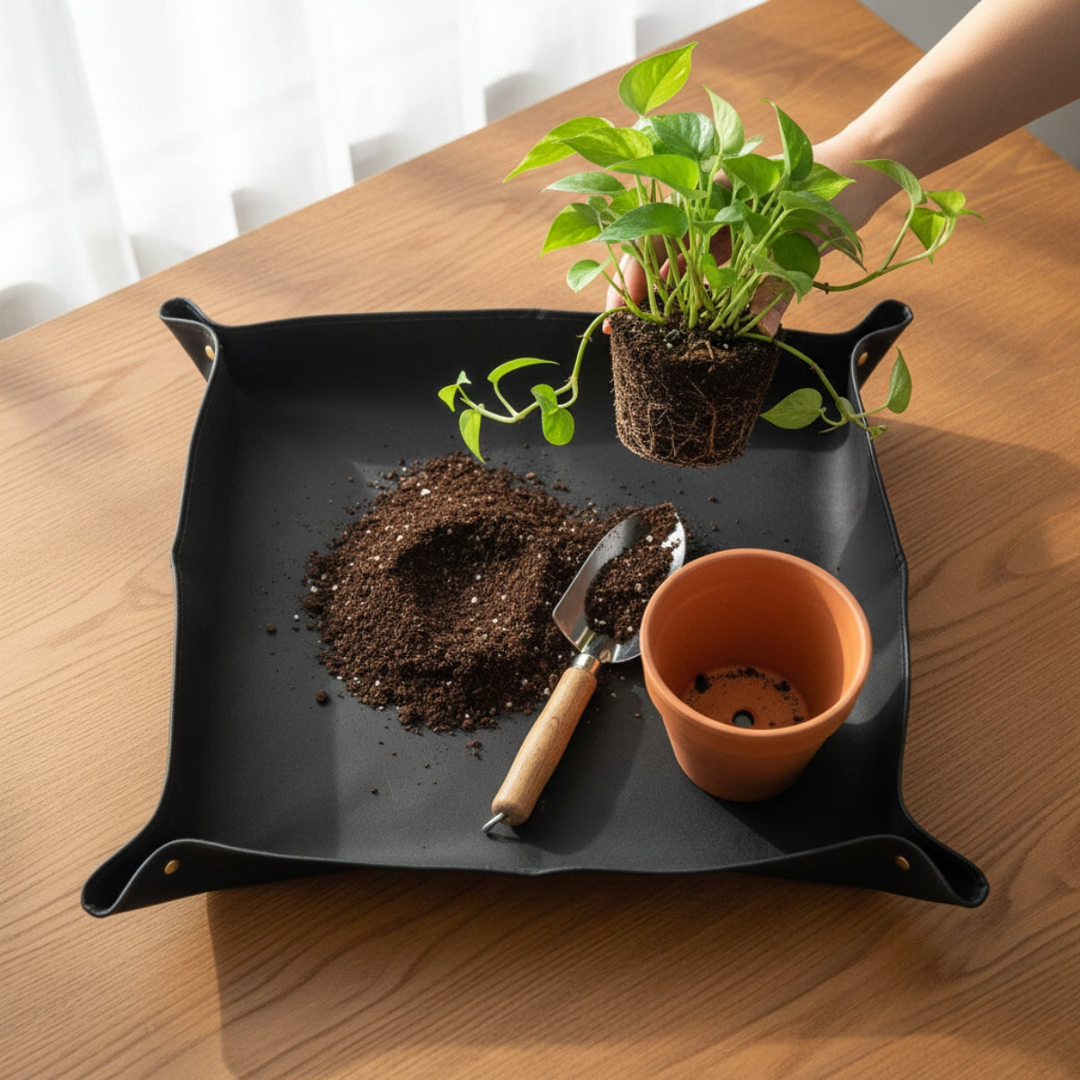 Ryset Potting Mat 60cm x 60cm – Waterproof Indoor Plant Repotting Mat