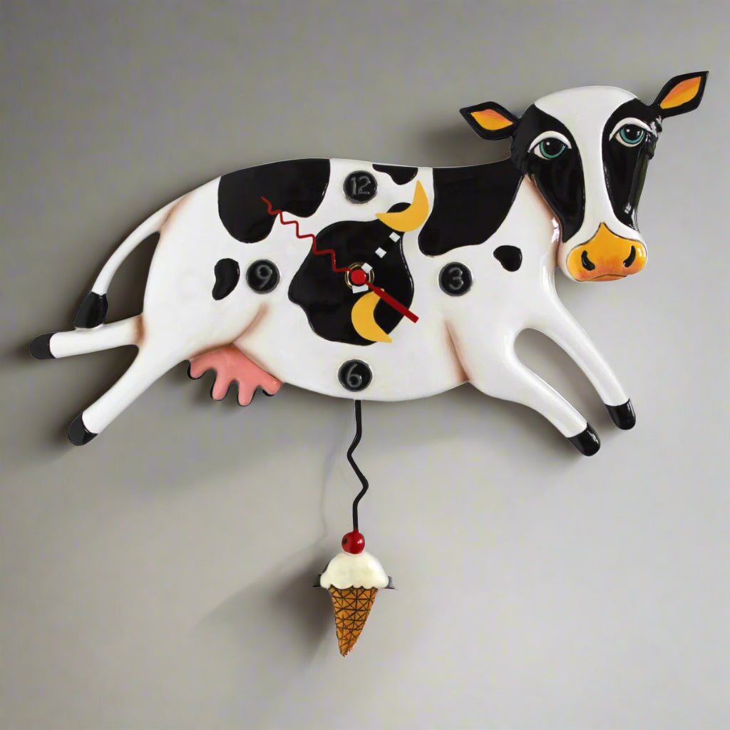 &quot;Bessy Cow&quot; Clock | Hand - Painted Vintage - Inspired Wall Clock - Oldboy&