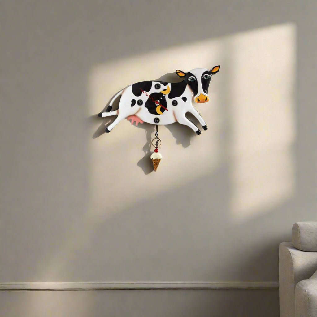 &quot;Bessy Cow&quot; Clock | Hand - Painted Vintage - Inspired Wall Clock - Oldboy&