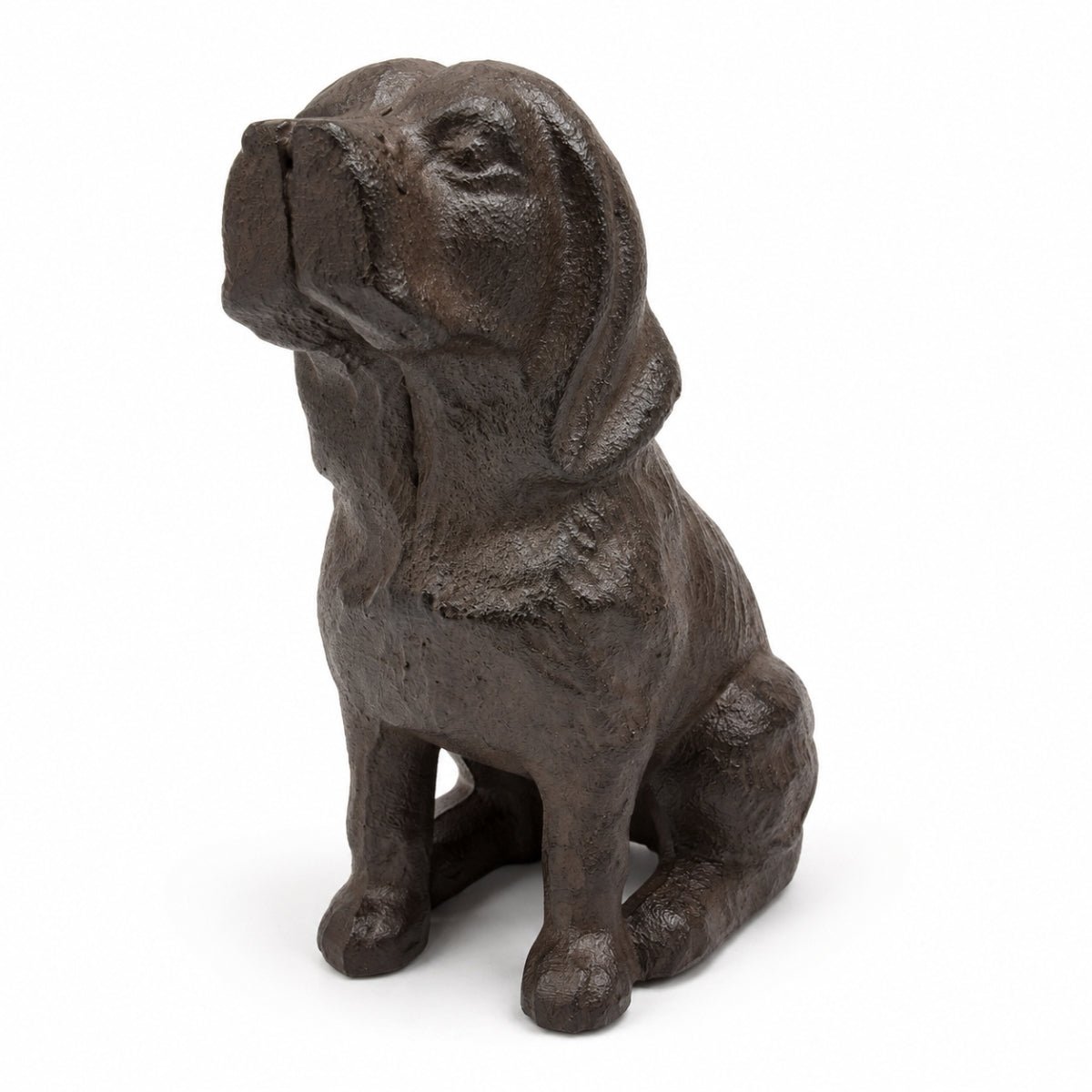 Cast Iron Sitting Dog Ornament 15.8cm | Labrador-Style Rustic Décor - Oldboy&