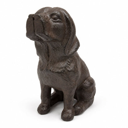 Cast Iron Sitting Dog Ornament 15.8cm | Labrador-Style Rustic Décor - Oldboy&