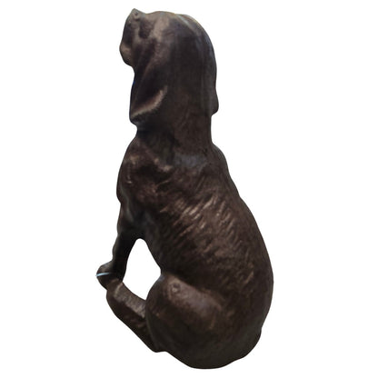 Cast Iron Sitting Dog Ornament 15.8cm | Labrador-Style Rustic Décor - Oldboy&
