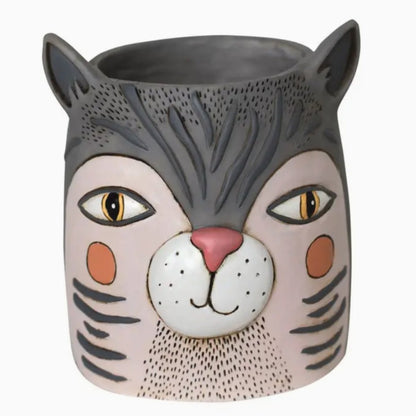 Fat Cat Planter - Hand - Painted Polyresin Fat Cat Planter with Drainage - Oldboy&