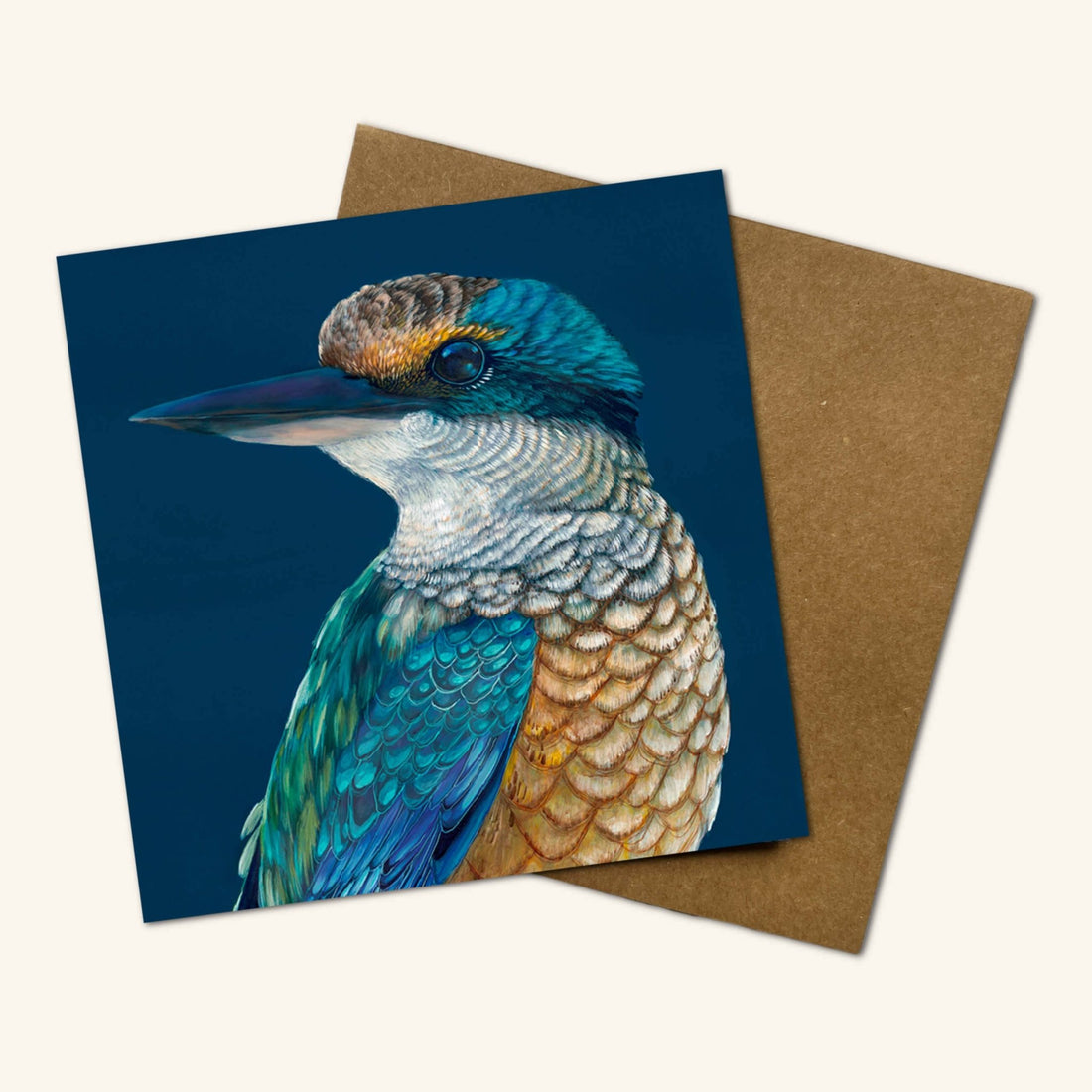 Fisher the Sacred Kingfisher Greeting Card - Oldboy&