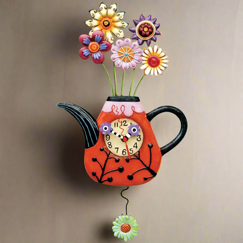 Flowerteaful Clock | Hand - Painted Vintage - Inspired Wall Clock - Oldboy&