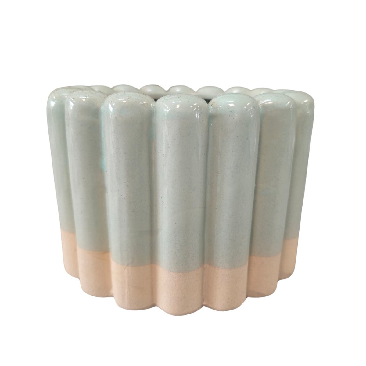 Glazed Ceramic Planter Pot - 15.5cm Wide With Drainage Hole - Oldboy&