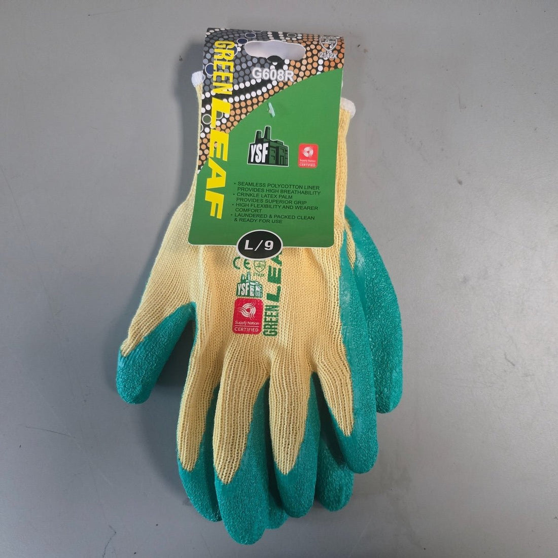 Green Leaf Gardening Gloves - Size L/9 - Oldboy&