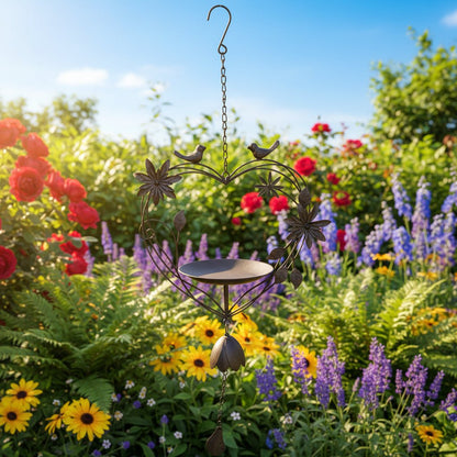 Heart Bird Bath Cast Iron Chime | 82 x 35cm - Oldboy&