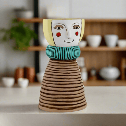 Lady Blonde Planter - Vase - Handcrafted Polyresin Decor with Drainage - Oldboy&