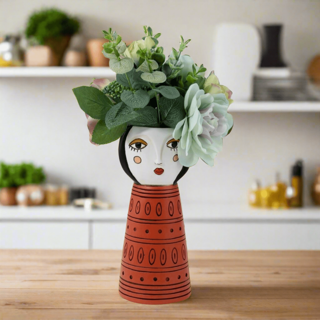Lady Orange Planter - Vase - Handcrafted Polyresin Decor with Drainage - Oldboy&