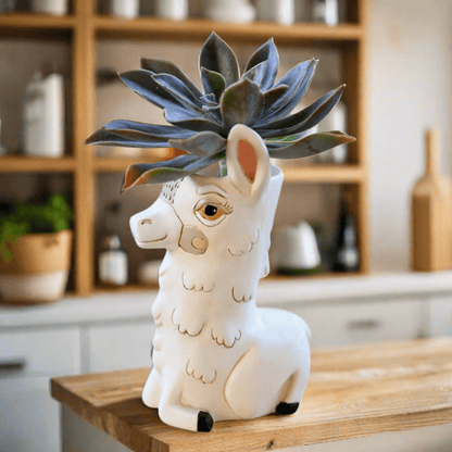 Llama Love Vase - Handcrafted Polyresin Planter &amp; Vase - Oldboy&