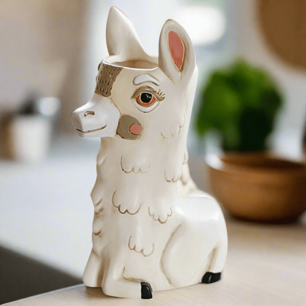 Llama Love Vase - Handcrafted Polyresin Planter &amp; Vase - Oldboy&